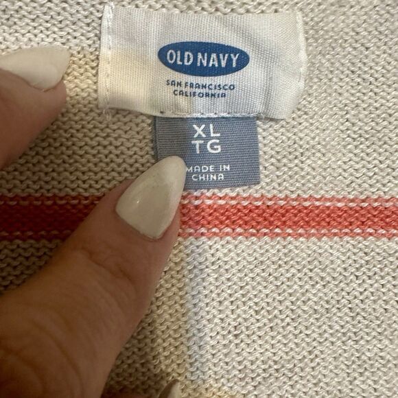 Sweaters Bundle Size L XL Orange White Striped Women's Pullover Winter Fall Cozy - Picture 7 of 9